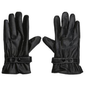 Black leather hand gloves_arafexpress.com